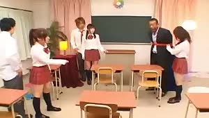Japanese coeds are about to have an orgy in the classroom